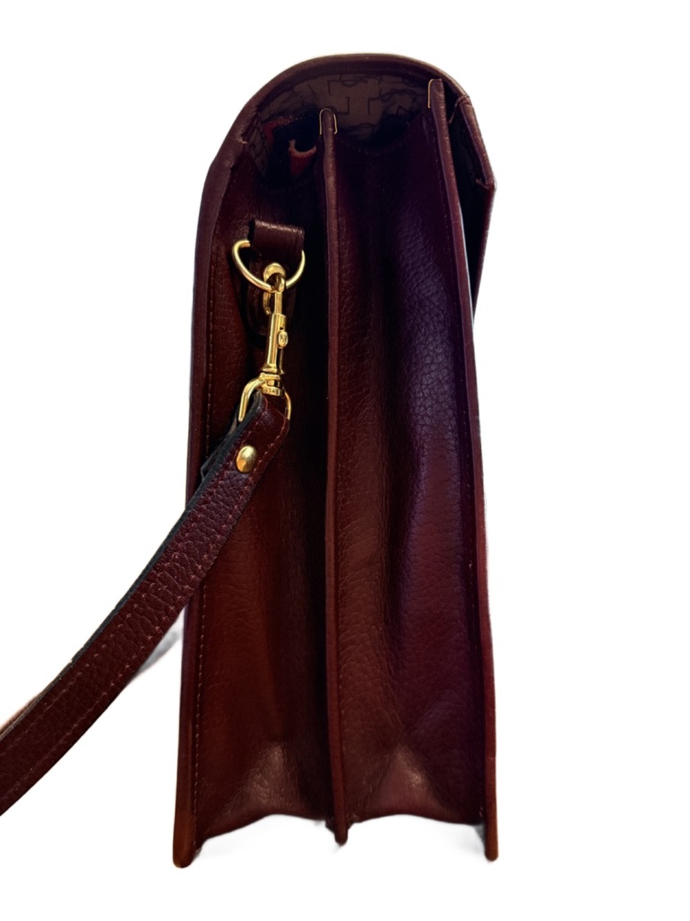 YSL Rare Vintage Portfolio Leather Briefcase in Burgundy with Gold hardware - Picture 5 of 16